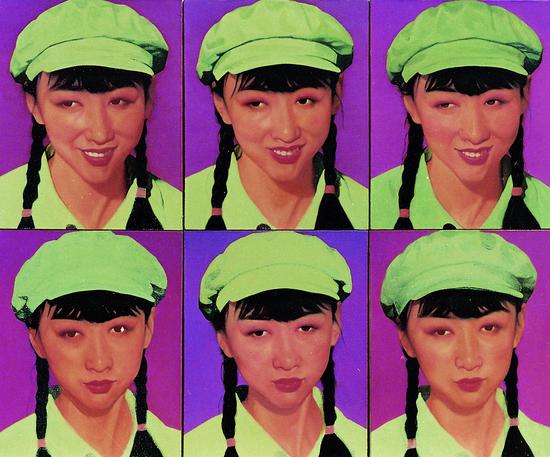 中国女孩；布面油画,41×33cm×6；1996