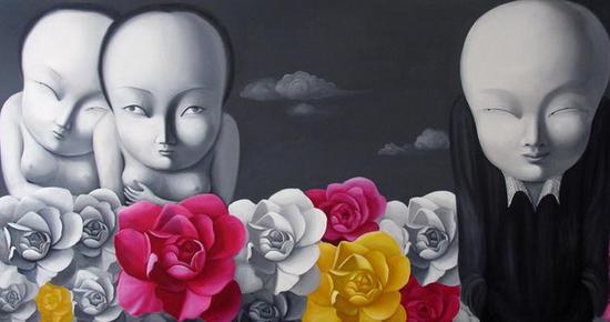 《bliss No.1》　布面油画　160x300cm