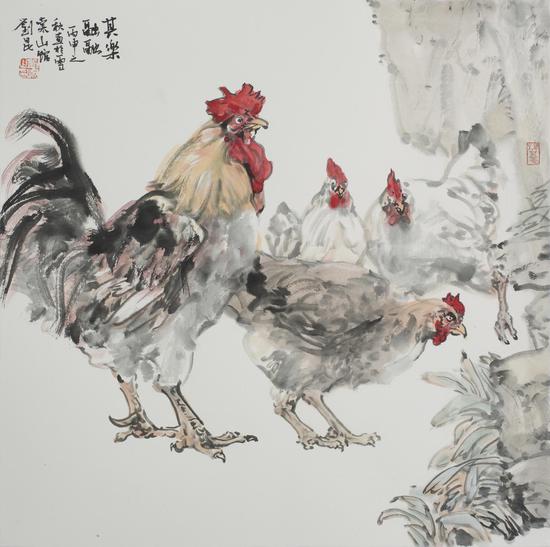 《其乐融融》2016年 68x68cm （4平尺）