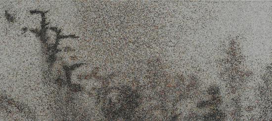 向黄公望致敬no2-杂志纸屑于亚麻布 ,90x200cm 2012