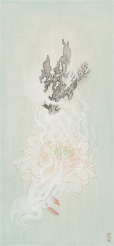 《妙法莲华》系列   绢本水墨设色   78×35cm   2017