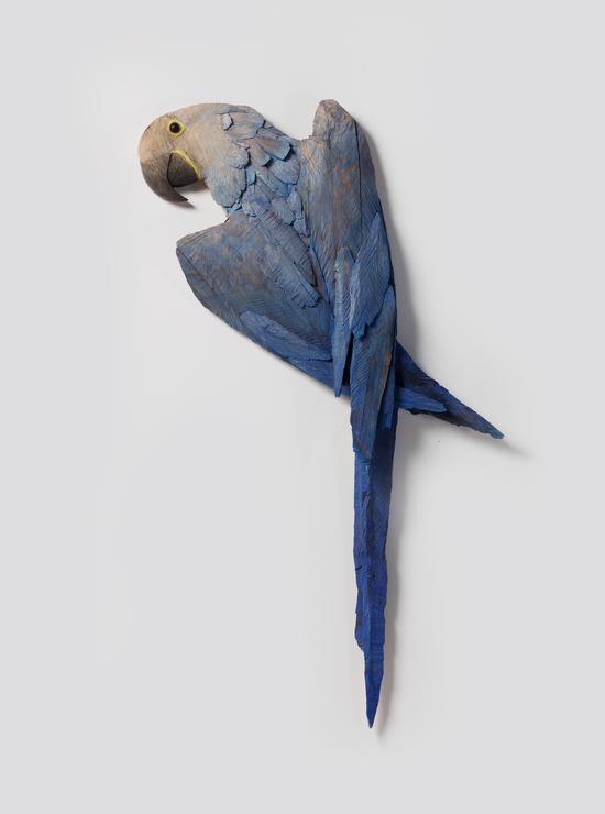 王明泽《金刚是只鸟#2》尺寸：115x45x9cm 材料：樟木 (1)
