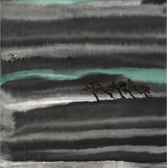 彭文斌 《逐日》 彭文斌 68X68cm 水墨 2017年