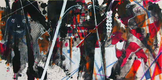 通过,138cmx76cm,纸本,2014