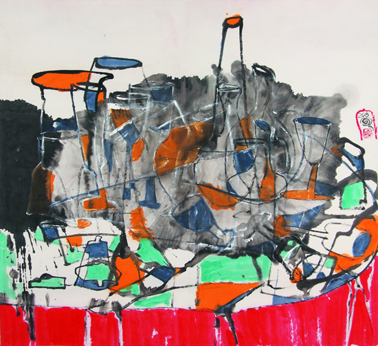 重新组合,96cmX89cm,纸本,2014