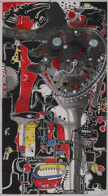 黑暗不等于眼泪,200cmx160cm，纸本，2016