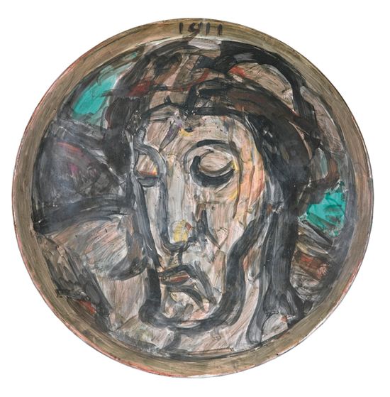 耶稣头像。陶瓷盘油画，1911年

　　苏富比（伦敦），2014年2月6日拍卖

　　拍卖价格：30.589美元