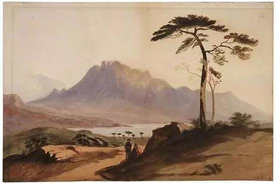  Landscape watercolor painted by Grant as cadet at West Point, circa 1840. (The Gilder Lehrman Collection)