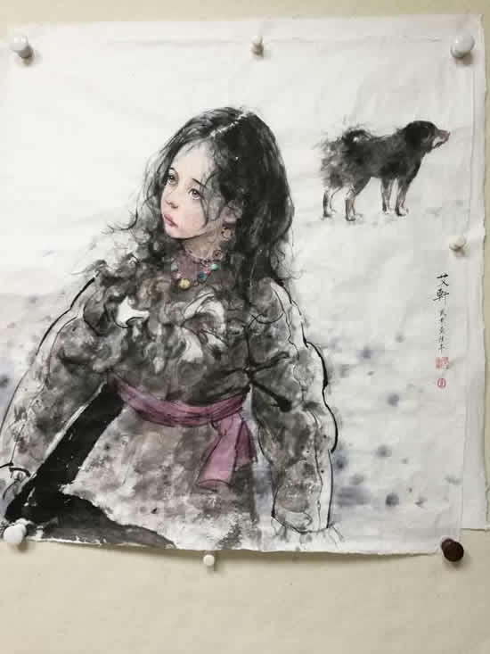 远方的云,水墨,六尺对开
