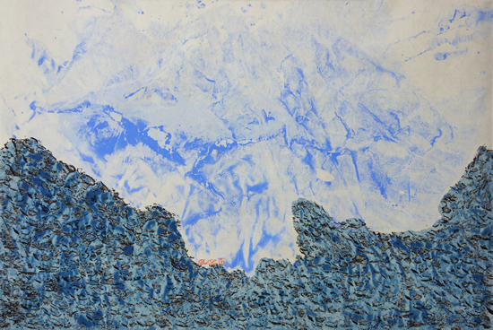 《康定风情?折多山印象1》，纸本设色，2017年，69cm×33cm