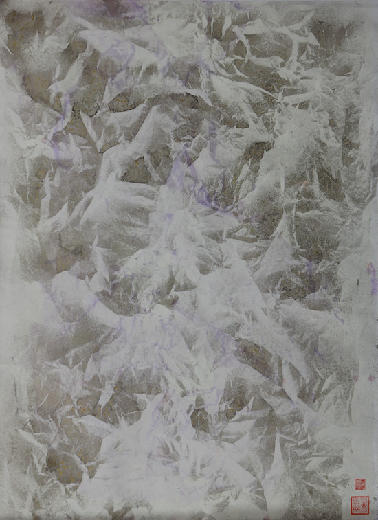 《玄秘贡嘎-日照金山1》，纸本设色，2016年，69cm×80cm