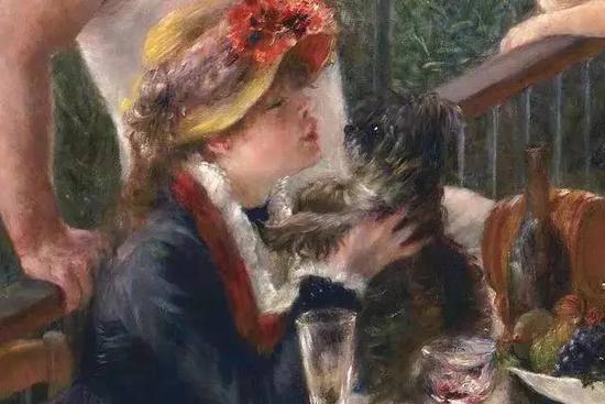 　　Detail from Luncheon of the Boating Party, Pierre-Auguste Renoir, 1880-1881 (Collection: The Phillips Collection)