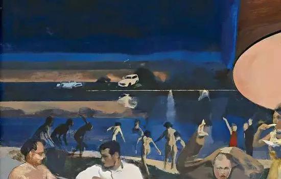 　　Detail from All night long, Michael Andrews, 1963-64 (Collection: National Gallery of Victoria)