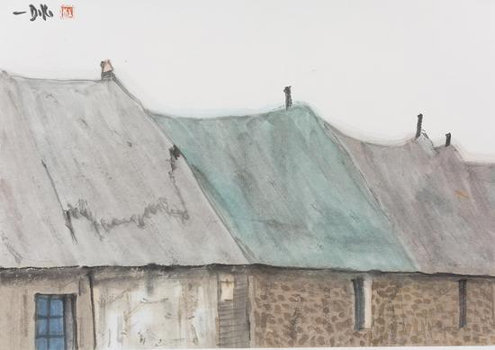 杜大恺 荣成3  30×42cm 2017 水墨