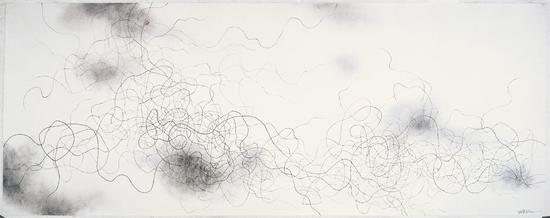 游·象 系列25，纸本水墨，365×145cm，2011年