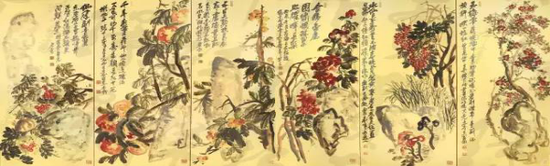 吴昌硕（1844—1927）  花卉六条屏