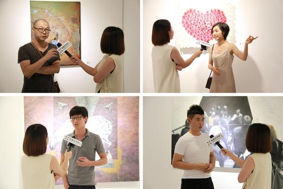 参展艺术家接受媒体采访