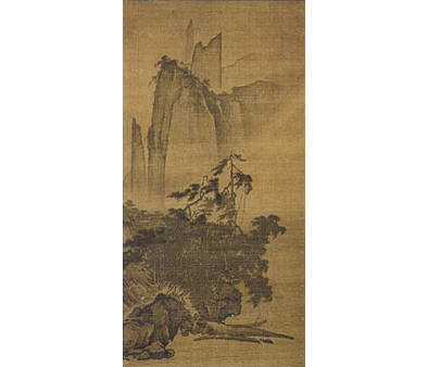 (传)马远 南宋《风雨山水图》 绢本 静嘉堂文库美术馆藏