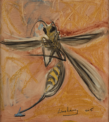 《是黄蜂吗？》47X53cm  纸本油画 2015