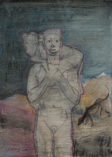 《追忆那一会》79X109cm 纸本油画 2015