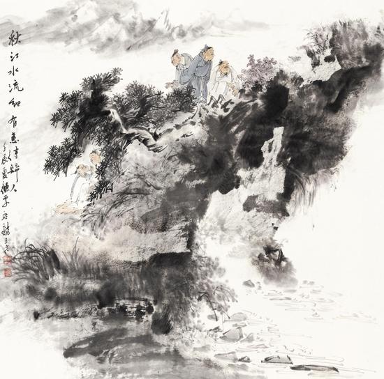 顾平，秋江水流细68CM68CM2012 