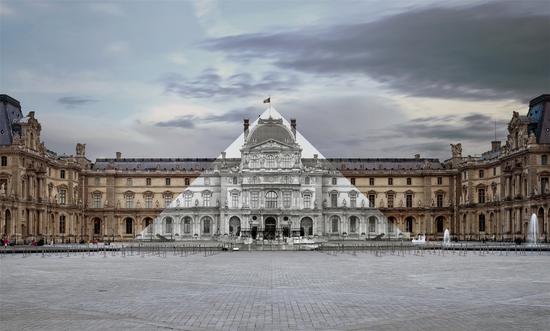 JR_JR at the Louvre, La Pyramide, 17 June 2016, 913. Courtesy of Jenny Wang