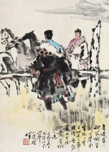 杨之光 藏区生活 立轴 设色纸本 52×37cm