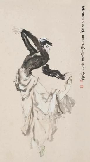 陈洞庭 卡门 立轴 设色纸本 92×51cm