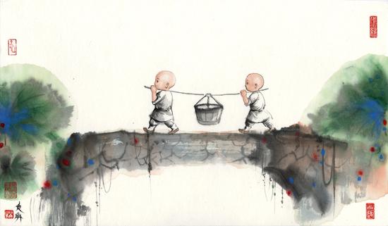 禅画小表情和尚表情包武林可外传不敢胡说下载量v表情100万人!图片