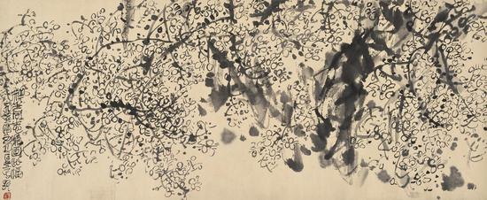 梅花-陈子庄-33×83cm-纸本水墨-1973