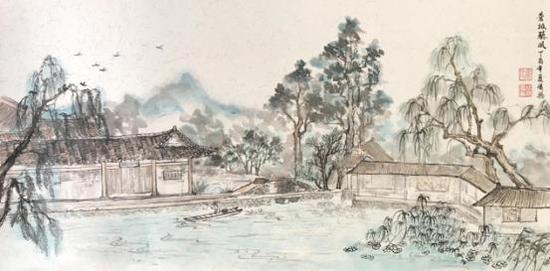 苍坡听风 33×66cm