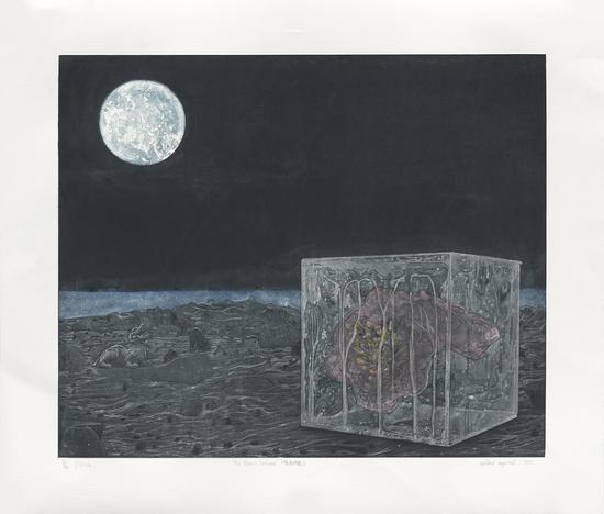 Thammasin Darunkan, The Moon's Embrace, Intaglio, 63.5x72.5cm