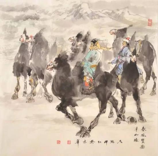 尼玛泽仁-《春风质染千山绿》68×68cm