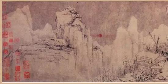 黄公望《快雪时晴图》（局部），纸本设色，元代，北京故宫博物院藏