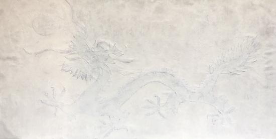 　　菲琳 Eline de Jonge 中国龙 Chinese dragon 60x120cm 布面综合材料 mixed media andencaustic wax on canvas 2017