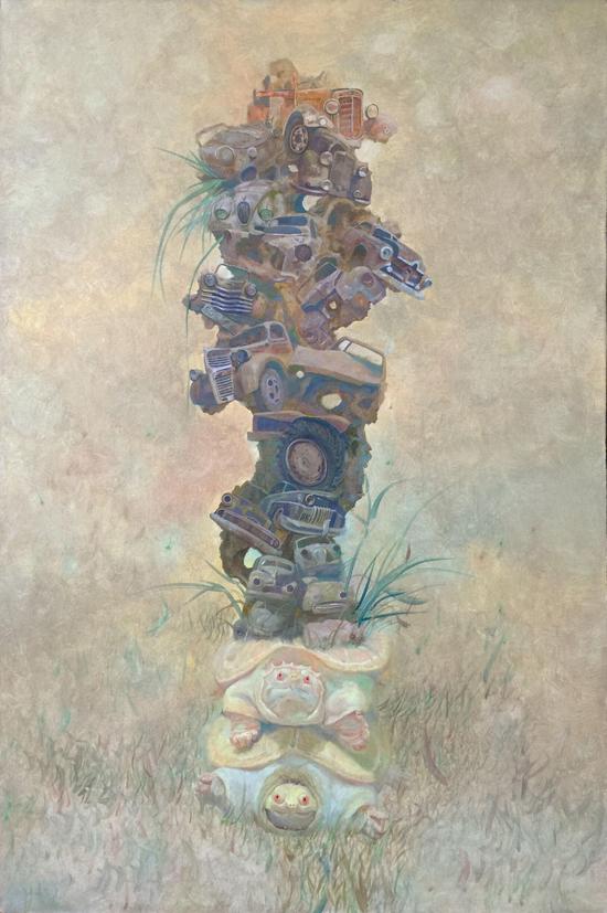 巩固 静谧的喧嚣 布面油画 60x90cm 2015