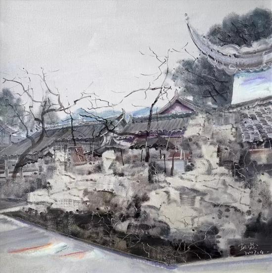 静园系列之一 80×80cm 布面油彩 2017年