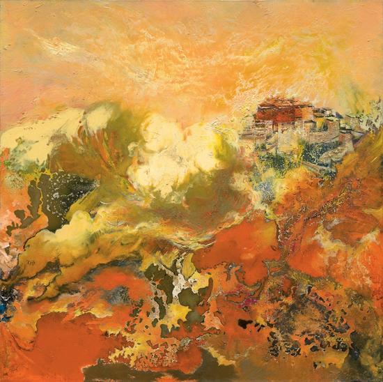 李谦谦 梦中的布达拉  2013年 90.6x90.2cm