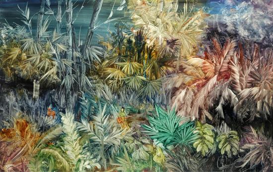 刘伟涛 《后花园NO.31》纸板油画 100X160cm 2016年