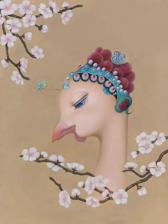 《凤凰系列-鹓雏NO.01》 油画，120X90cm，2015年