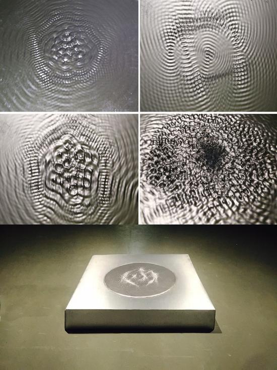 栾佳齐《克拉尼-涟漪》;互动装置;120x120x30cm;2016