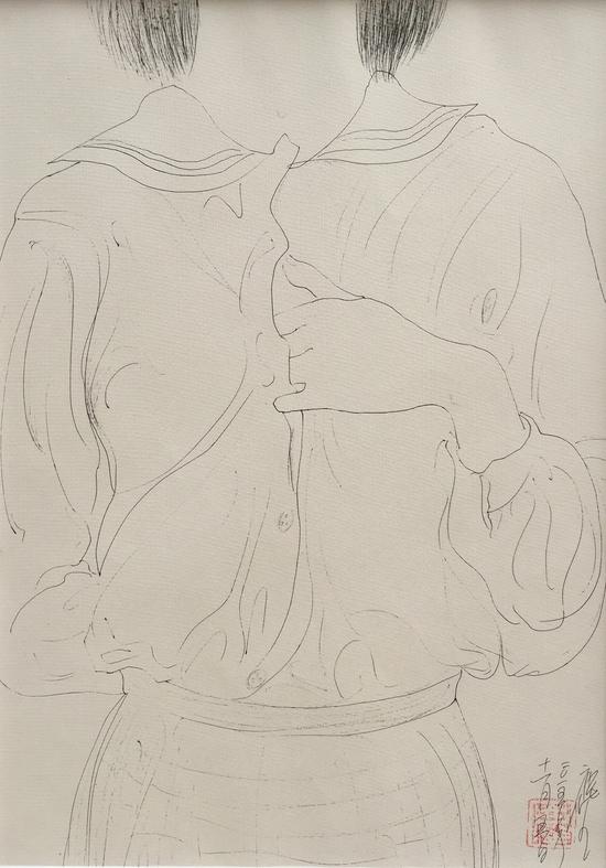 青春的春(6) 赵红尘 2015 中性笔·无酸纸 53cm×38cm