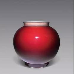 邓希平作品郎窑红釉灯笼瓶