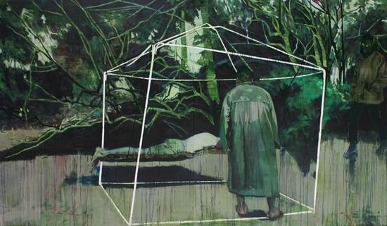 乔宇《空帐篷》_Empty tent_  布面油彩 300cmx180cm 2017