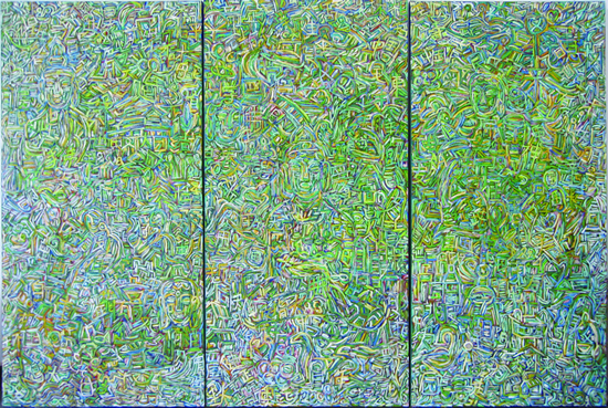 三联画《佛》200x300cm