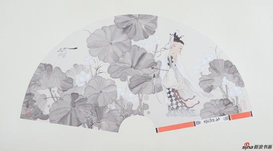 马小娟作品-红楼梦金陵十二钗 妙玉悟禅 90x48cm 2017年