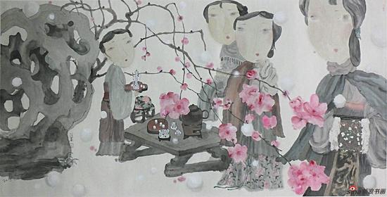 马小娟作品-初雪 138x69cm 2015年