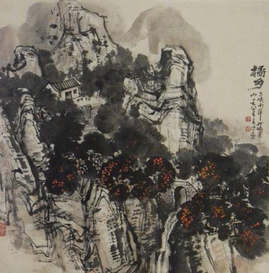 陈作丁 桔乡

　　尺寸：68×68cm 约4.16平尺 立轴