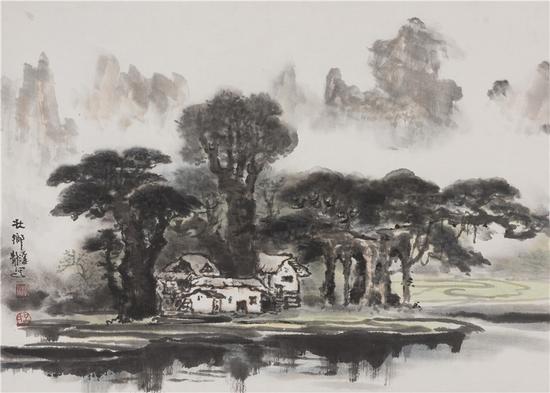 吕静溪《壮乡》50×70cm纸本水墨 2015 