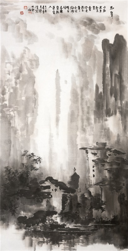 吕静溪《秋声》138×70cm 纸本水墨 2017